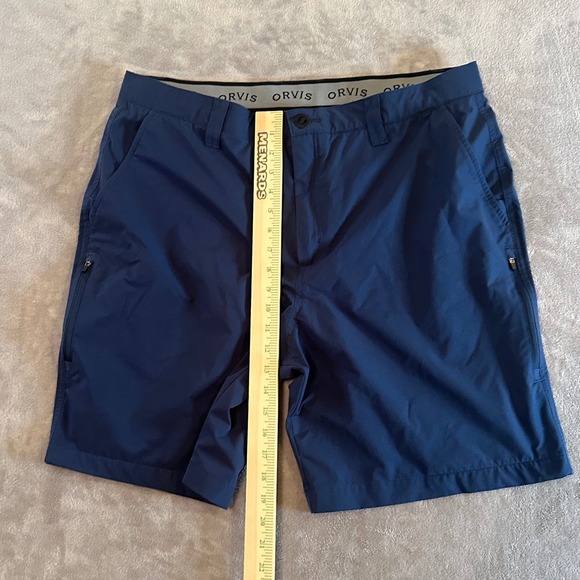 ORVIS Mens Size 38 Navy Blue Outdoor Quick Dry Side Zip Pocket Shorts - Picture 6 of 8